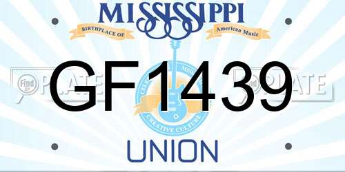 GF1439 Mississippi License Plate