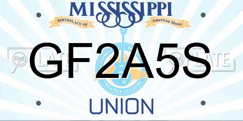 GF2A5S Mississippi License Plate