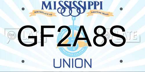 GF2A8S Mississippi License Plate