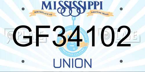 GF34102 Mississippi License Plate