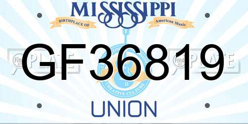 GF36819 Mississippi License Plate