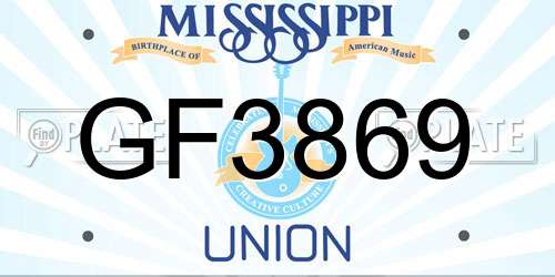 GF3869 Mississippi License Plate