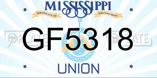 GF5318 Mississippi License Plate