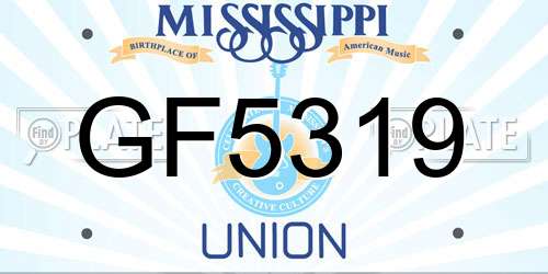 GF5319 Mississippi License Plate