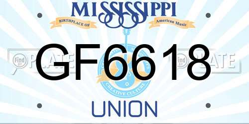 GF6618 Mississippi License Plate
