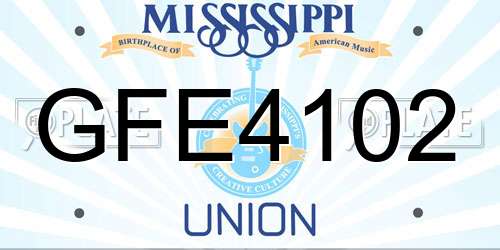 GFE4102 Mississippi License Plate