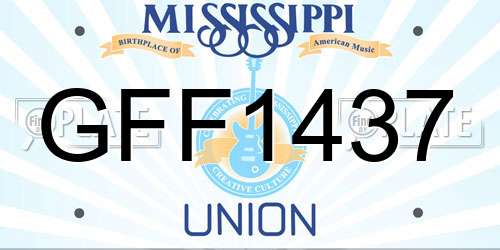 GFF1437 Mississippi License Plate