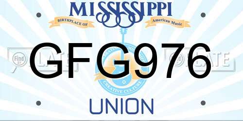 GFG976 Mississippi License Plate