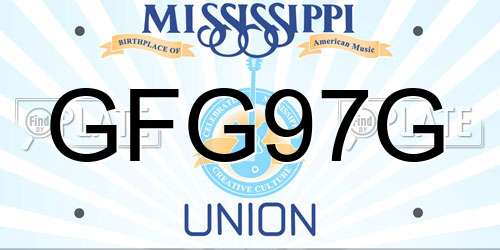 GFG97G Mississippi License Plate