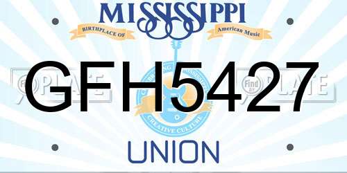 GFH5427 Mississippi License Plate