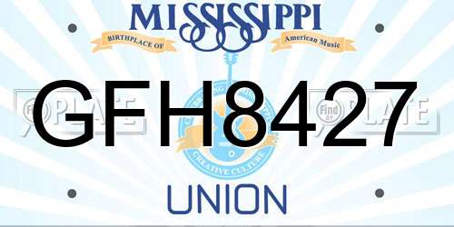GFH8427 Mississippi License Plate