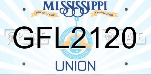 GFL2120 Mississippi License Plate