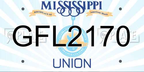 GFL2170 Mississippi License Plate