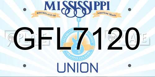 GFL7120 Mississippi License Plate