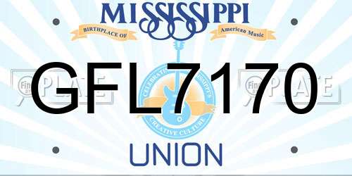 GFL7170 Mississippi License Plate