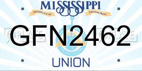 GFN2462 Mississippi License Plate
