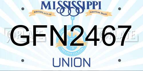 GFN2467 Mississippi License Plate