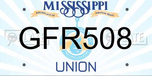 GFR508 Mississippi License Plate