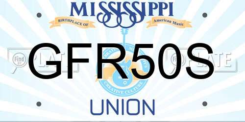 GFR50S Mississippi License Plate