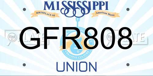 GFR808 Mississippi License Plate