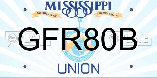 GFR80B Mississippi License Plate