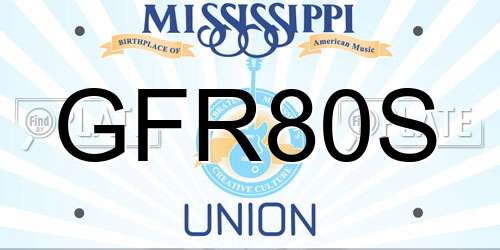 GFR80S Mississippi License Plate