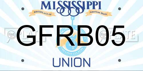 GFRB05 Mississippi License Plate