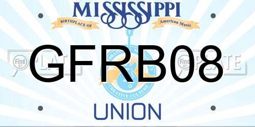GFRB08 Mississippi License Plate