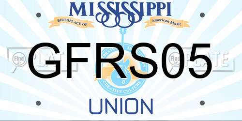 GFRS05 Mississippi License Plate