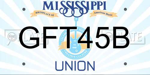GFT45B Mississippi License Plate