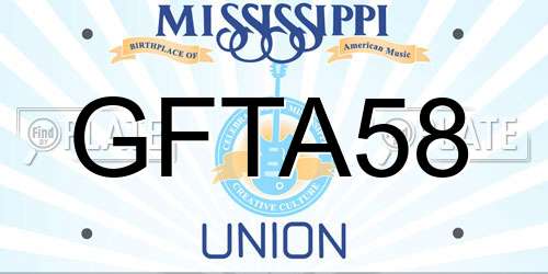 GFTA58 Mississippi License Plate