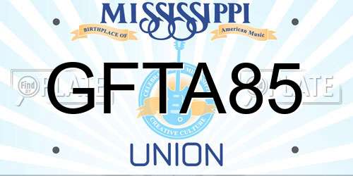 GFTA85 Mississippi License Plate