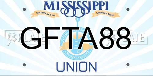 GFTA88 Mississippi License Plate