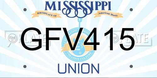 GFV415 Mississippi License Plate