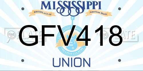 GFV418 Mississippi License Plate