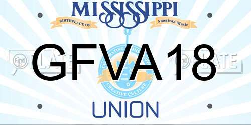 GFVA18 Mississippi License Plate