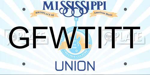 GFWTITT Mississippi License Plate