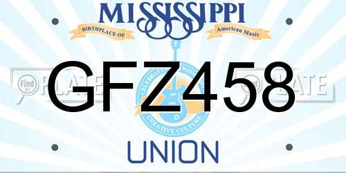 GFZ458 Mississippi License Plate