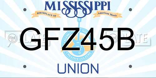 GFZ45B Mississippi License Plate