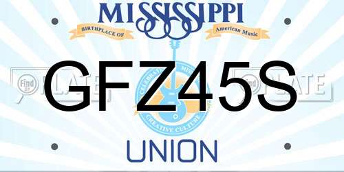 GFZ45S Mississippi License Plate