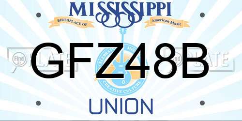 GFZ48B Mississippi License Plate