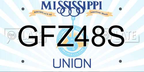 GFZ48S Mississippi License Plate
