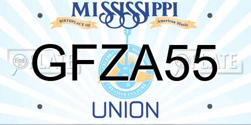 GFZA55 Mississippi License Plate