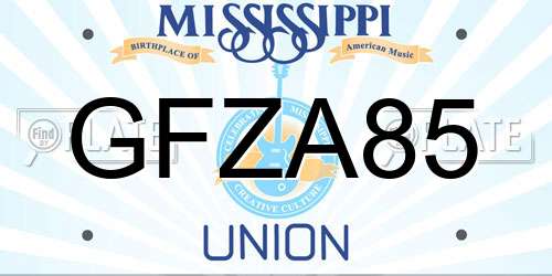GFZA85 Mississippi License Plate