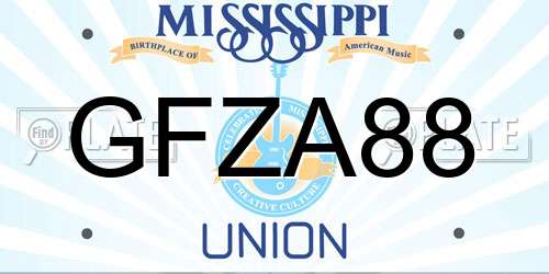GFZA88 Mississippi License Plate