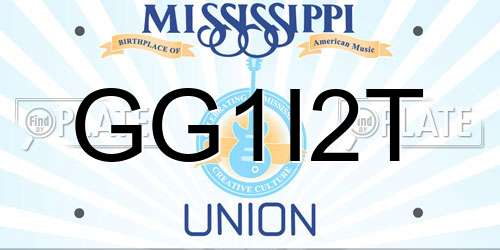 GG1I2T Mississippi License Plate