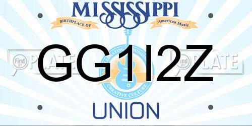 GG1I2Z Mississippi License Plate