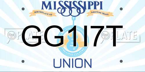 GG1I7T Mississippi License Plate