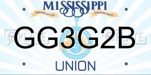 GG3G2B Mississippi License Plate