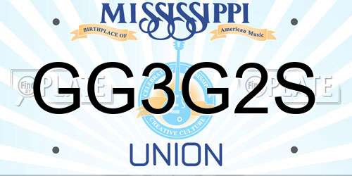 GG3G2S Mississippi License Plate